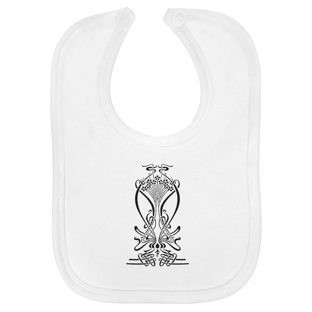 'Art Nouveau Floral' Soft Cotton Baby Bib (BI00059676)