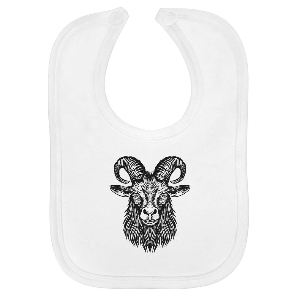'Horned Goat' Soft Cotton Baby Bib (BI00059875)