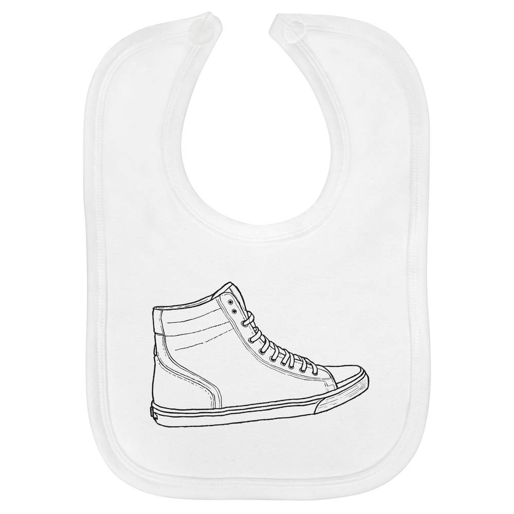 'Skater Shoes' Soft Cotton Baby Bib (BI00060185)