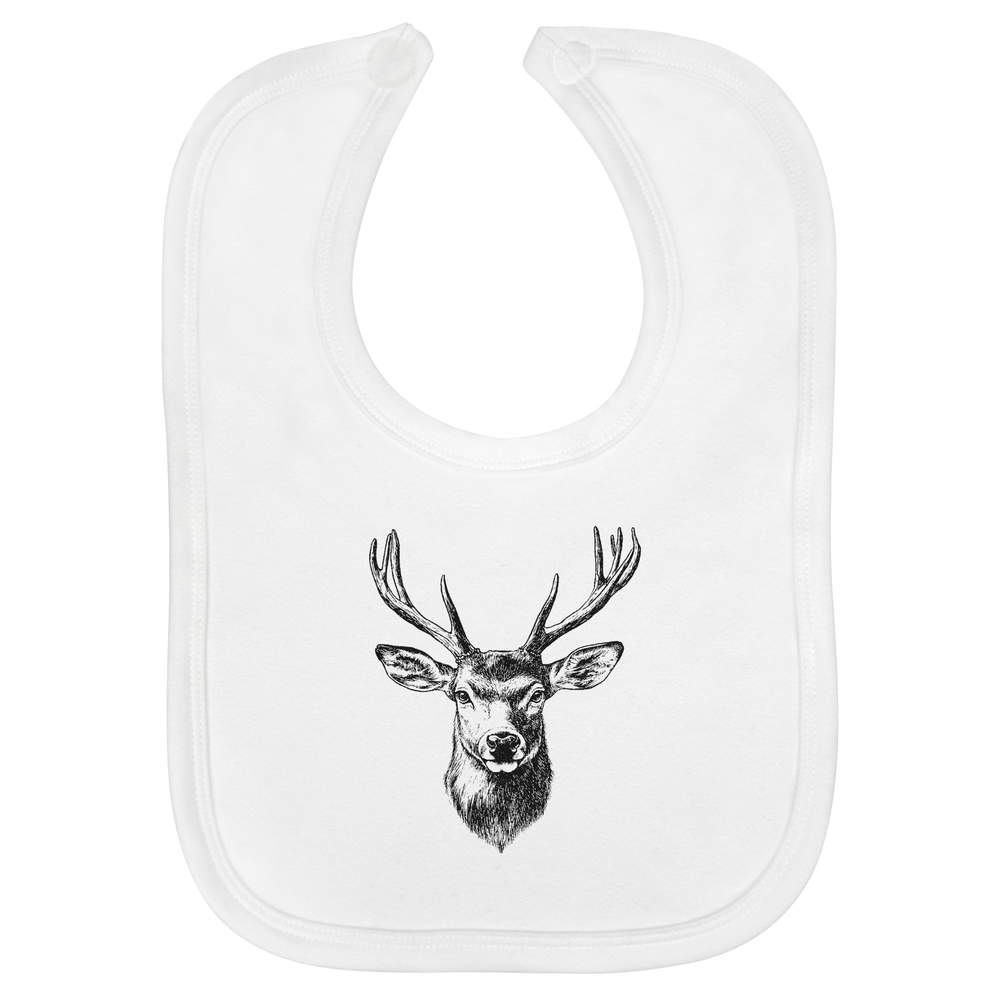 'Red Deer Stag' Soft Cotton Baby Bib (BI00060264)
