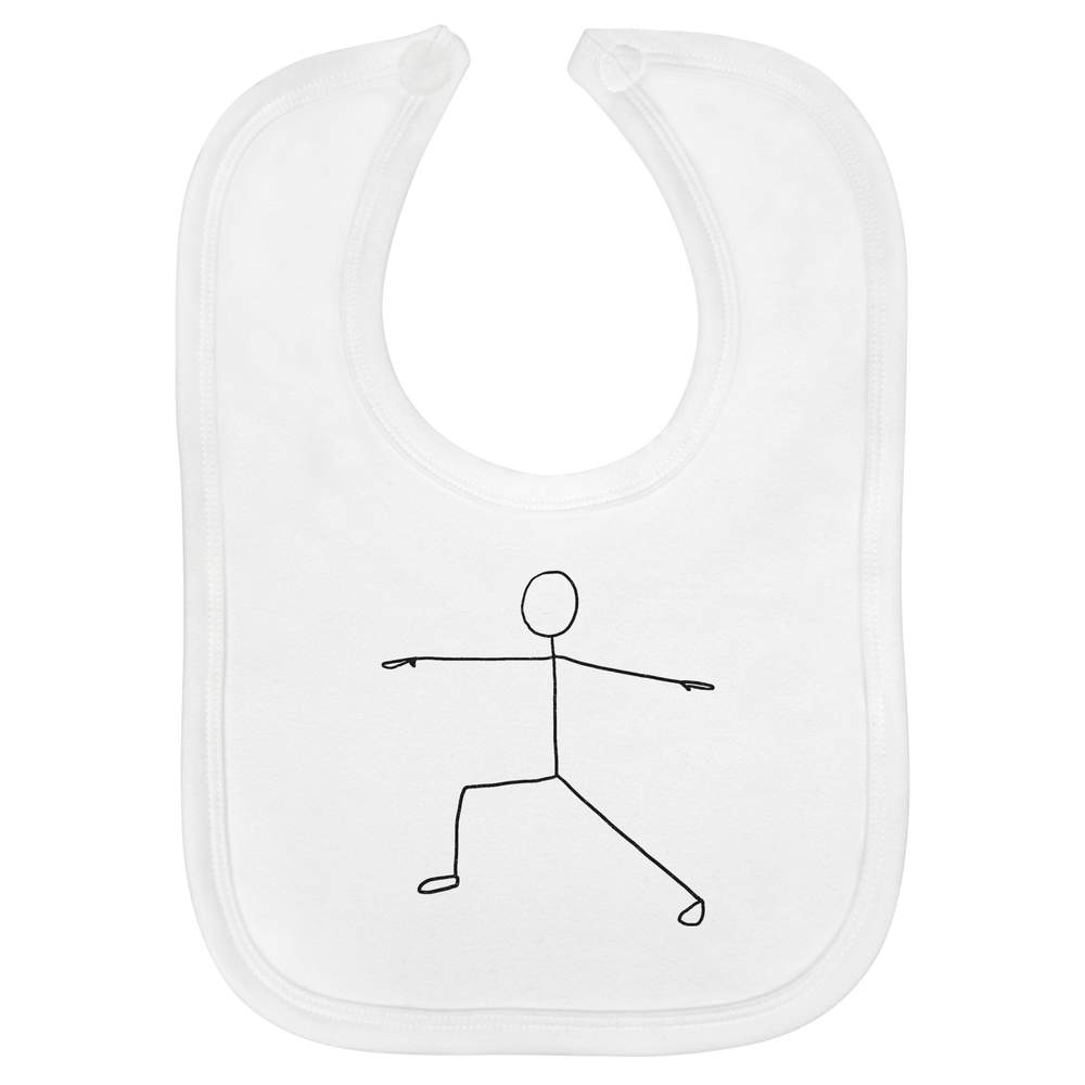 'Yoga Warrior II Pose' Soft Cotton Baby Bib (BI00061155)