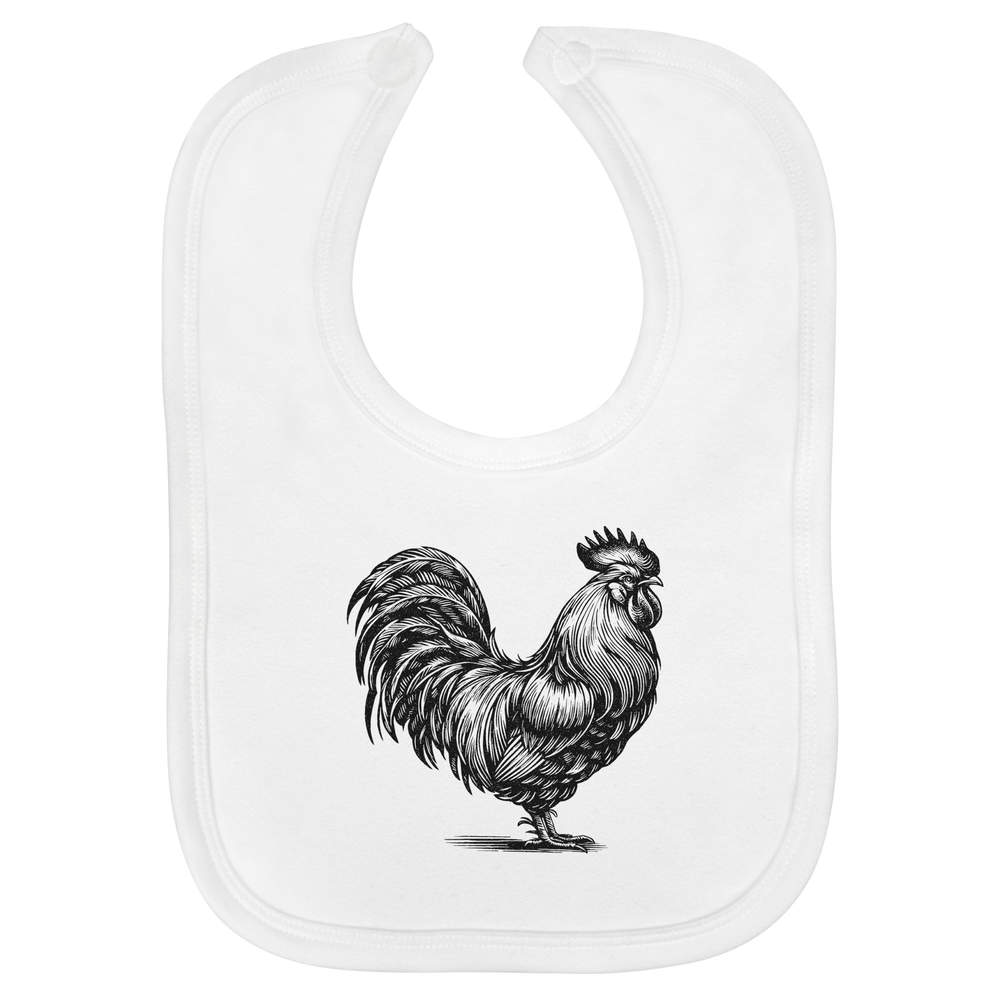 'Proud Rooster' Soft Cotton Baby Bib (BI00061938)