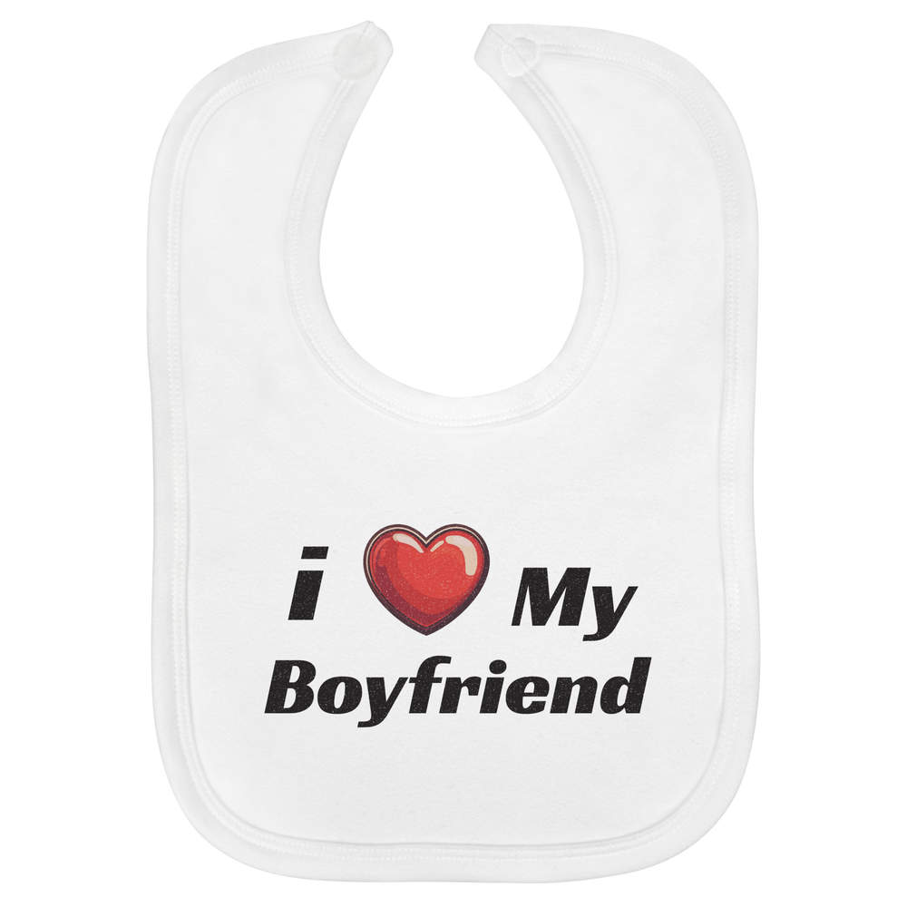 'I Love My Boyfriend' Soft Cotton Baby Bib (BI00063042)