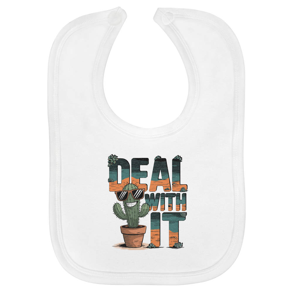 'Deal With It' Soft Cotton Baby Bib (BI00063267)