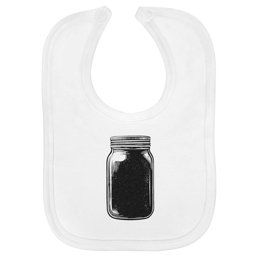 'Glass Jar with a Screw On Lid' Soft Cotton Baby Bib (BI00063482)