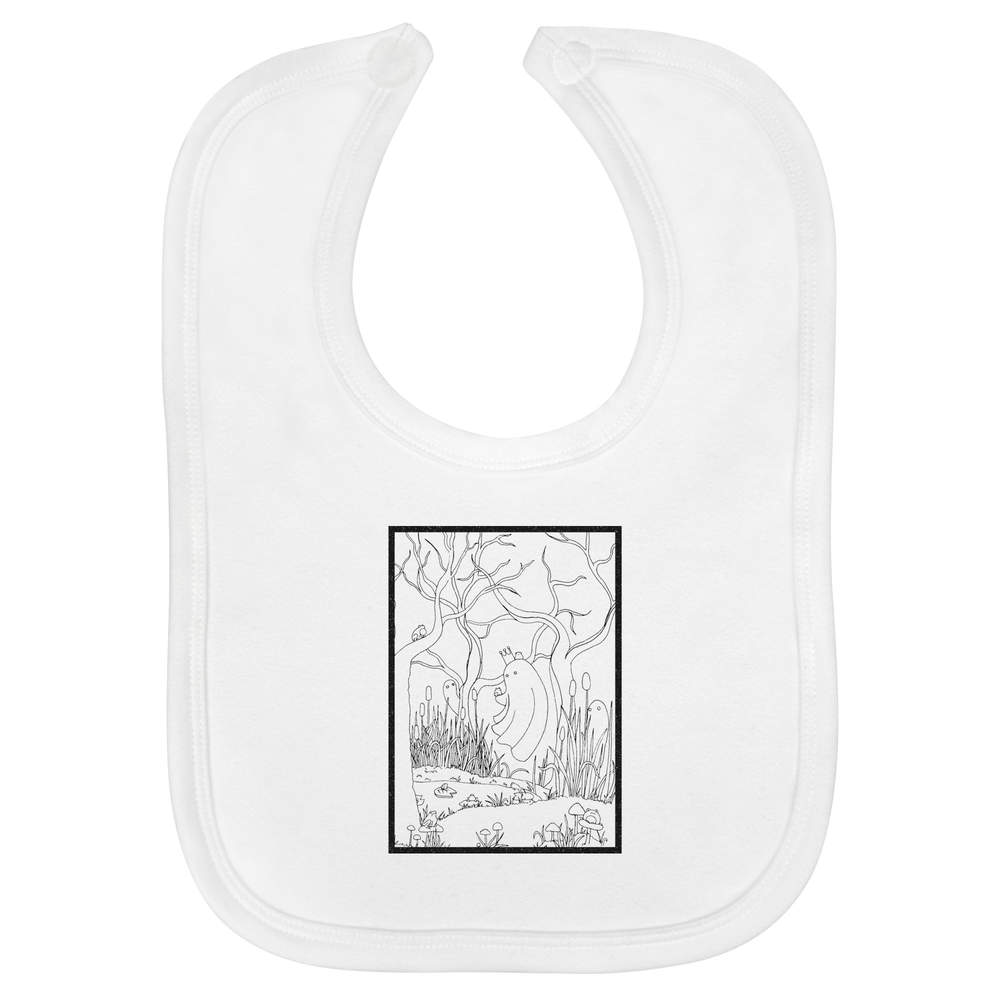 'The Frog Prince' Soft Cotton Baby Bib - White - Feeding / Dribble Bib for Newborns, Infants and Baby Gifts (BI00063599)