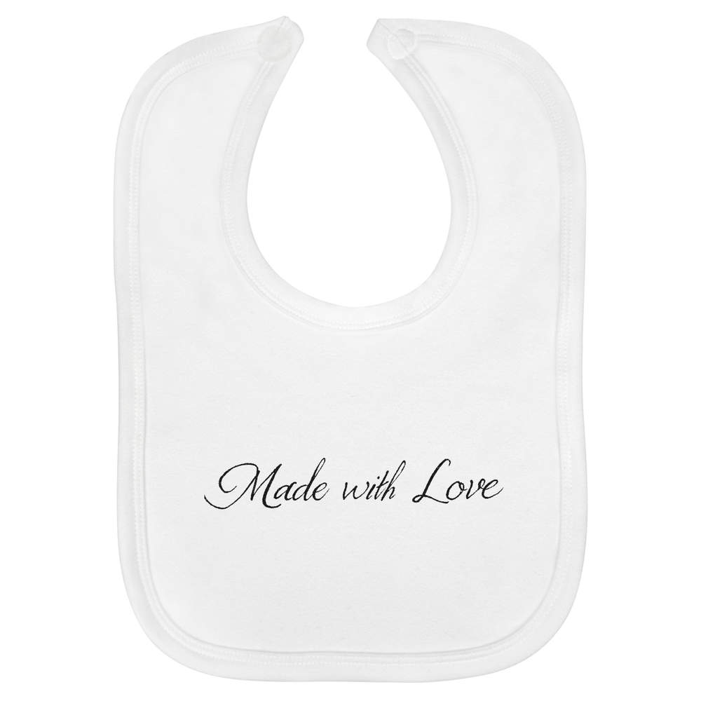 'Made With Love' Soft Cotton Baby Bib (BI00063683)