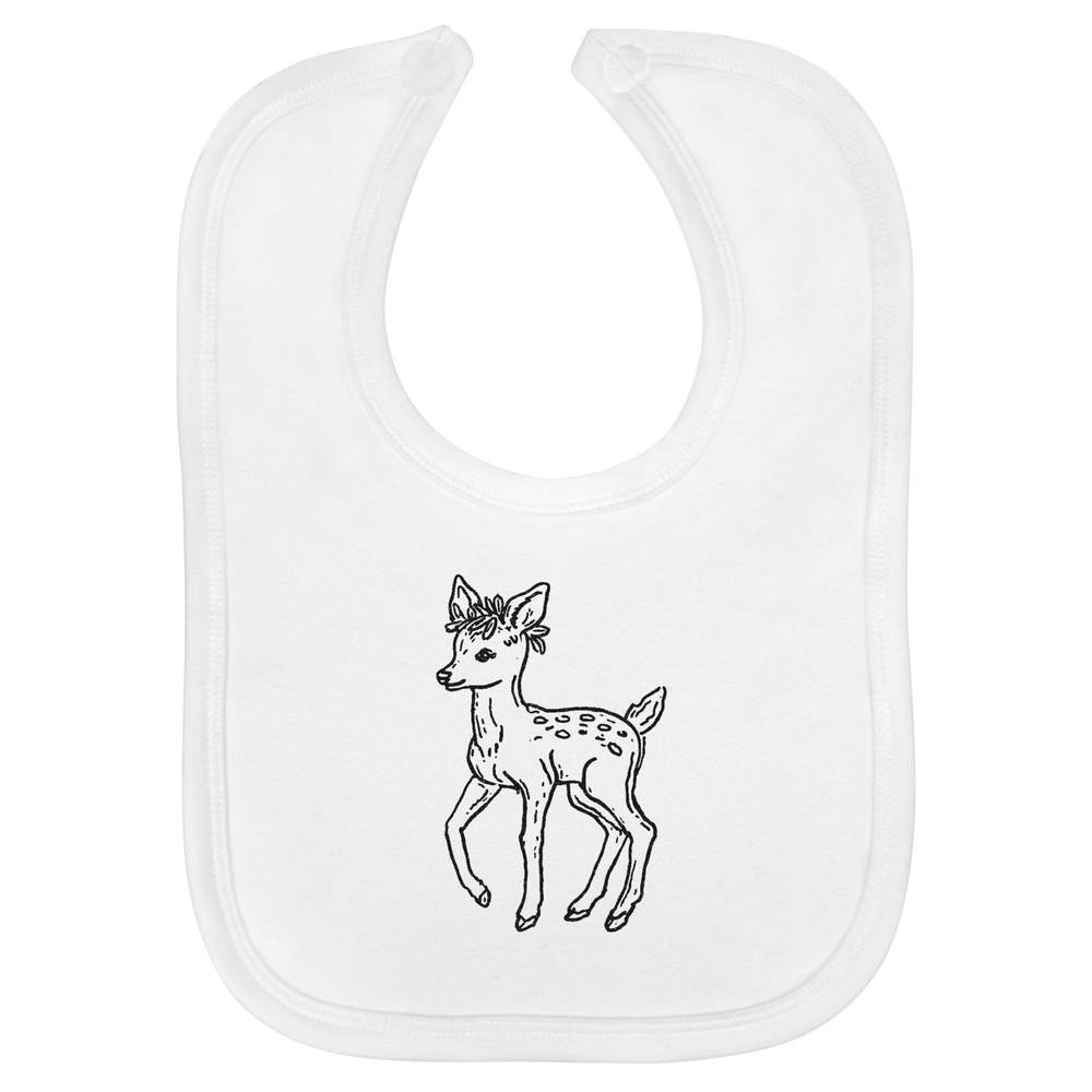 'Baby Deer Side View' Soft Cotton Baby Bib (BI00065037)