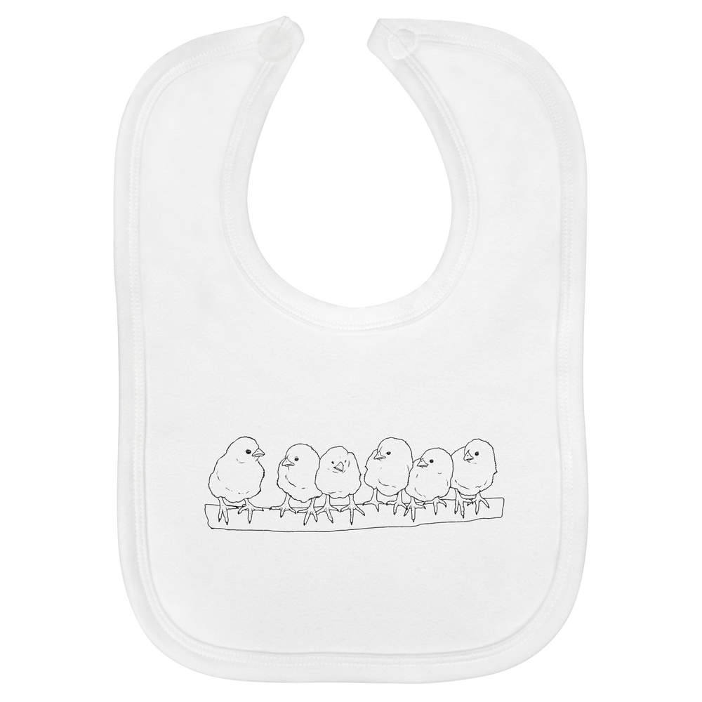 'Cute Chicks in a Row' Soft Cotton Baby Bib (BI00065272)