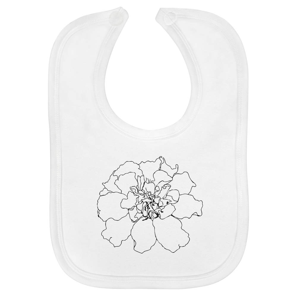 'Abstract Line Art Flower' Soft Cotton Baby Bib (BI00065841)