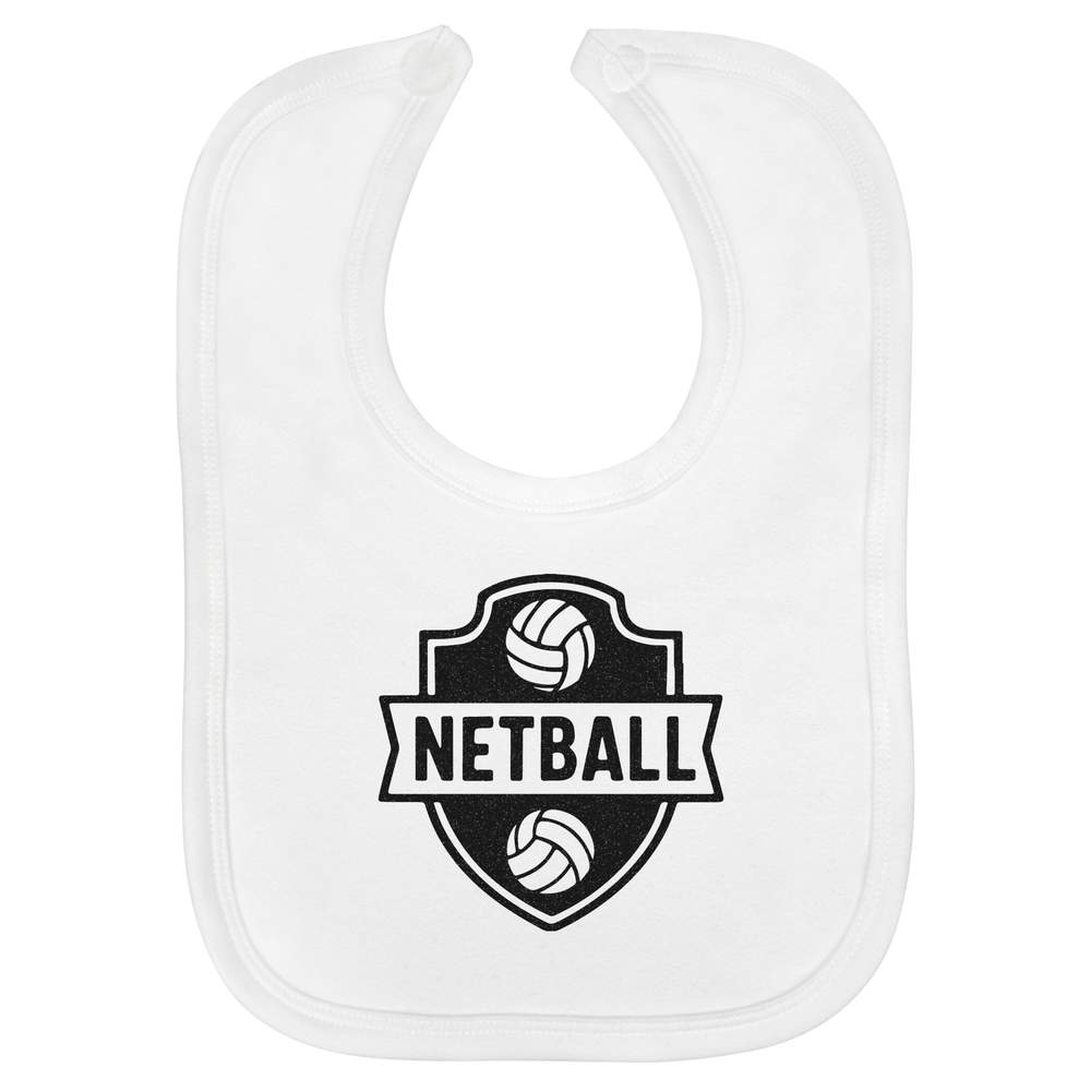 'Netball Emblem' Soft Cotton Baby Bib (BI00065944)