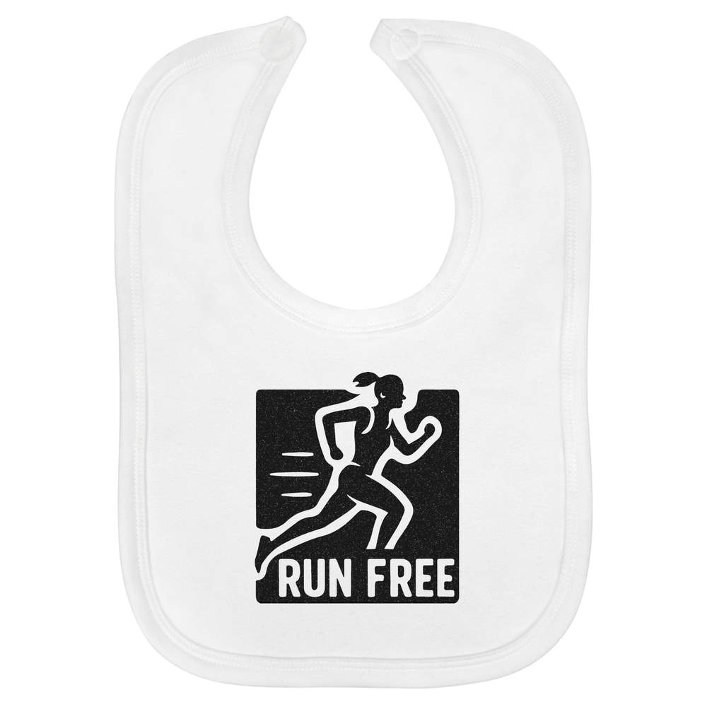 'Run Free Runner' Soft Cotton Baby Bib (BI00065957)