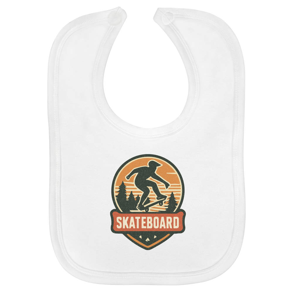 'Skateboarding Emblem Design' Soft Cotton Baby Bib (BI00066119)