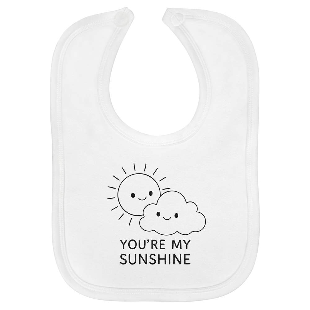 'You're my sunshine' Soft Cotton Baby Bib - White - Feeding / Dribble Bib for Newborns, Infants and Baby Gifts (BI00066771)