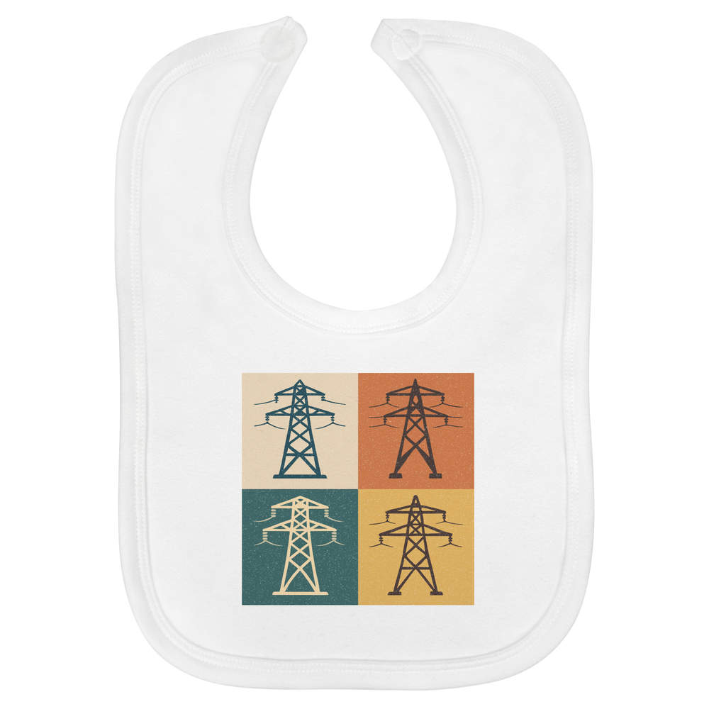 'Power Transmission Structures' Soft Cotton Baby Bib (BI00066911)