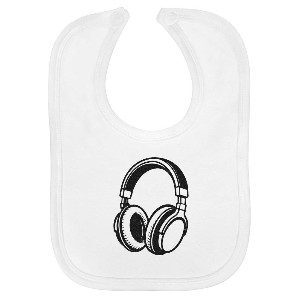 'Over-Ear Headphones' Soft Cotton Baby Bib (BI00067129)