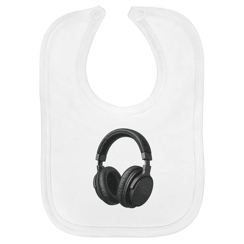 'Over-Ear Headphones' Soft Cotton Baby Bib (BI00067130)