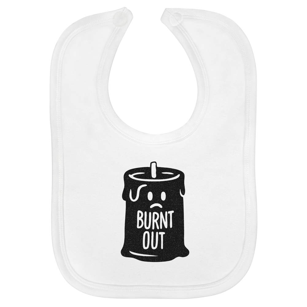 'Burnt Out Candle' Soft Cotton Baby Bib - White - Feeding / Dribble Bib for Newborns, Infants and Baby Gifts (BI00067245)