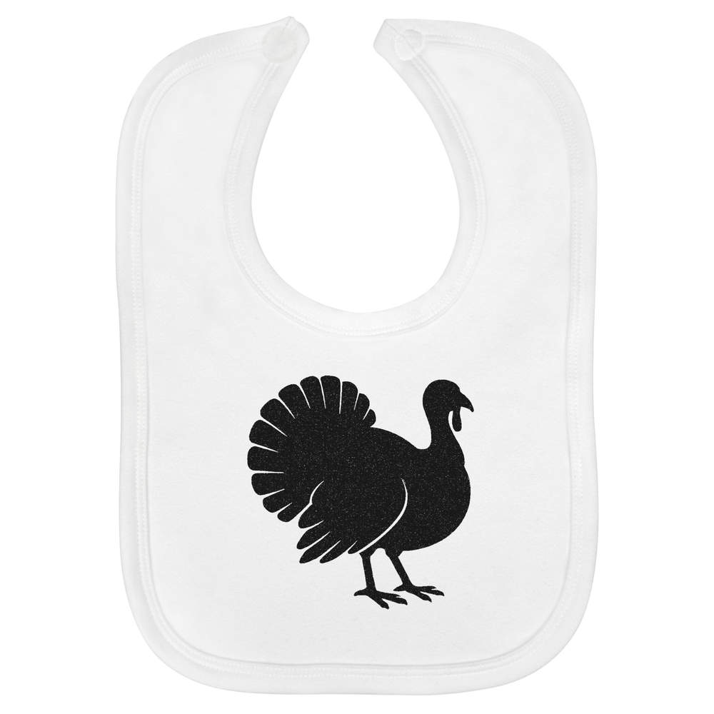 'Turkey Silhouette' Soft Cotton Baby Bib (BI00067954)