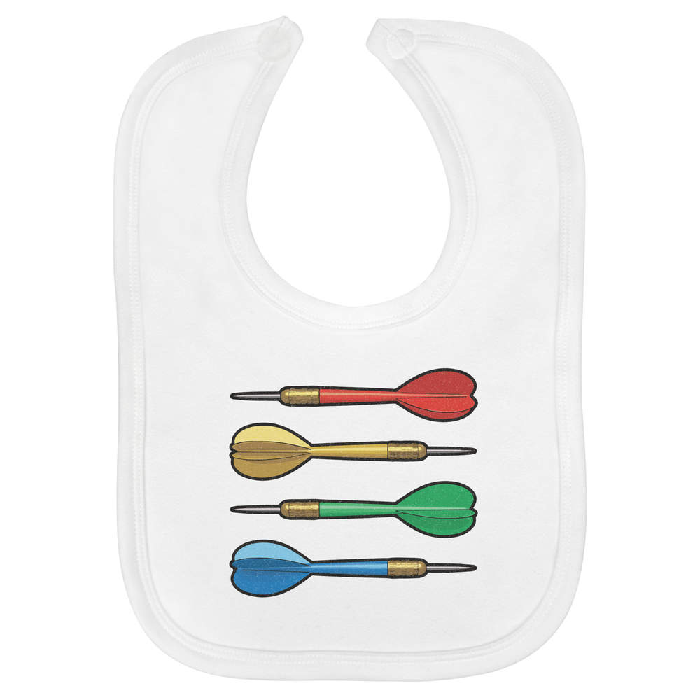 'Colorful Darts' Soft Cotton Baby Bib - White - Feeding / Dribble Bib for Newborns, Infants and Baby Gifts (BI00068922)