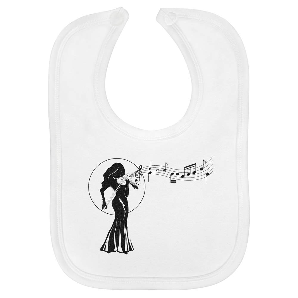 'Female Violinist' Soft Cotton Baby Bib (BI00069350)