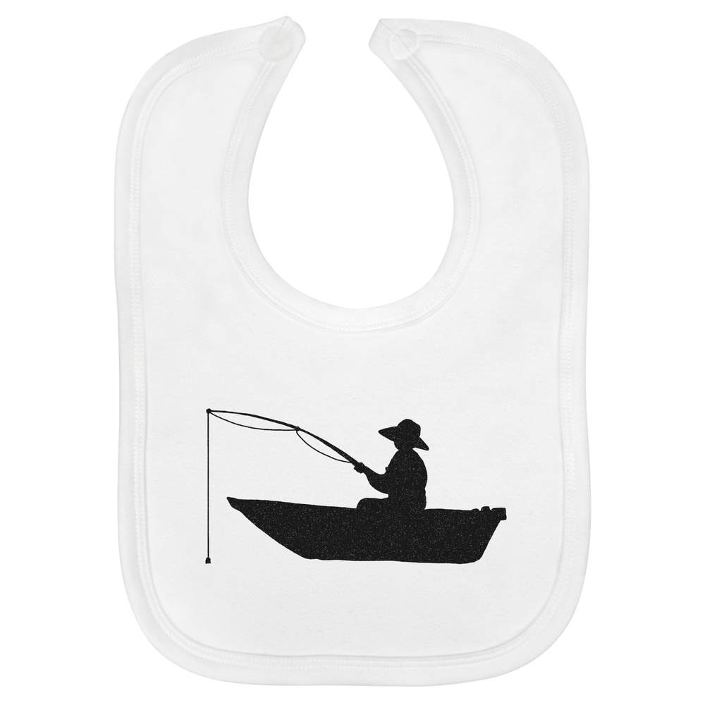 'Fishing Boat Silhouette' Soft Cotton Baby Bib (BI00069517)
