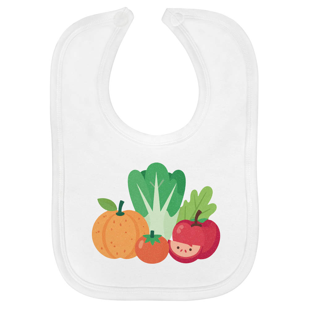 'Fruit & Veg' Soft Cotton Baby Bib (BI00070403)