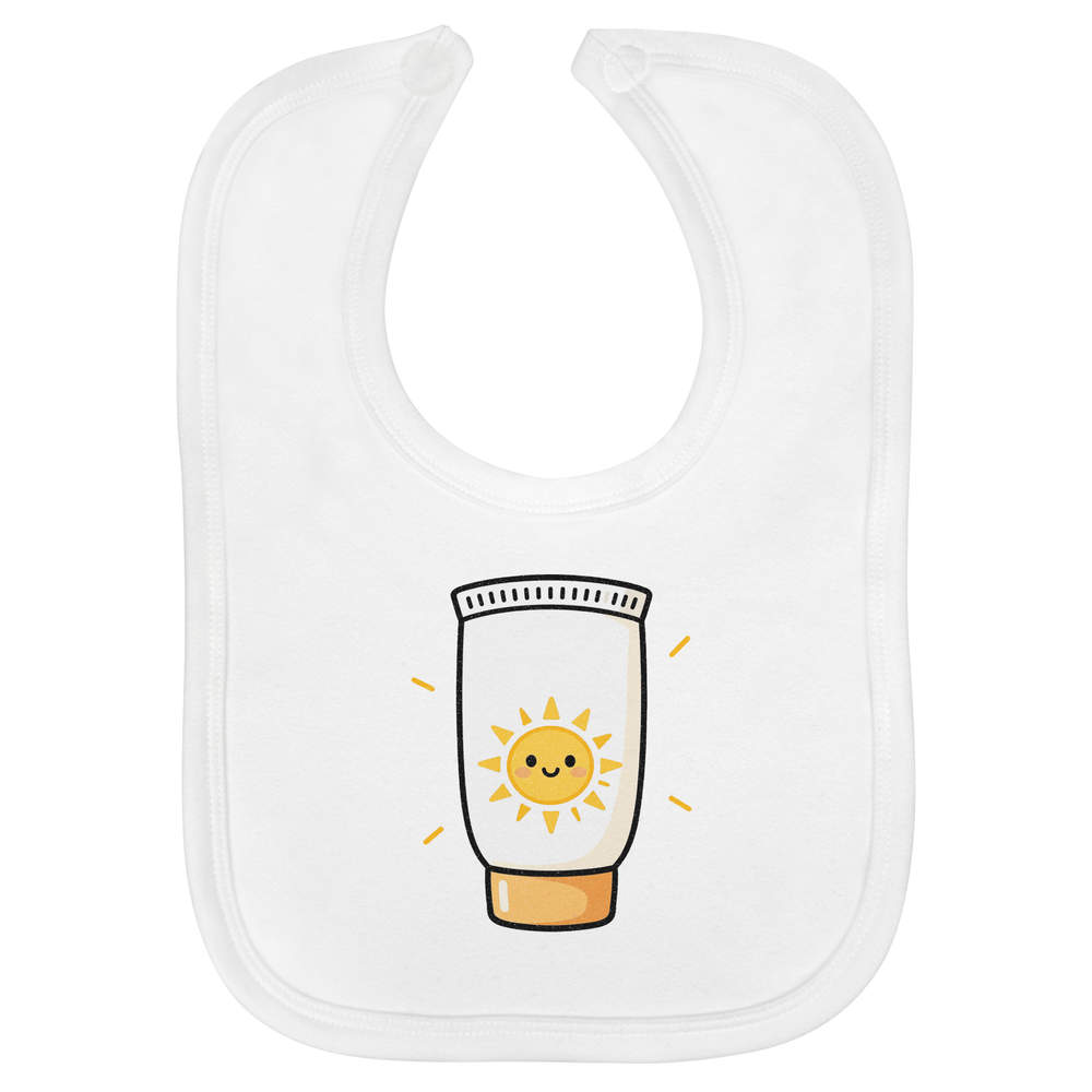 'Suncream Bottle' Soft Cotton Baby Bib (BI00070701)