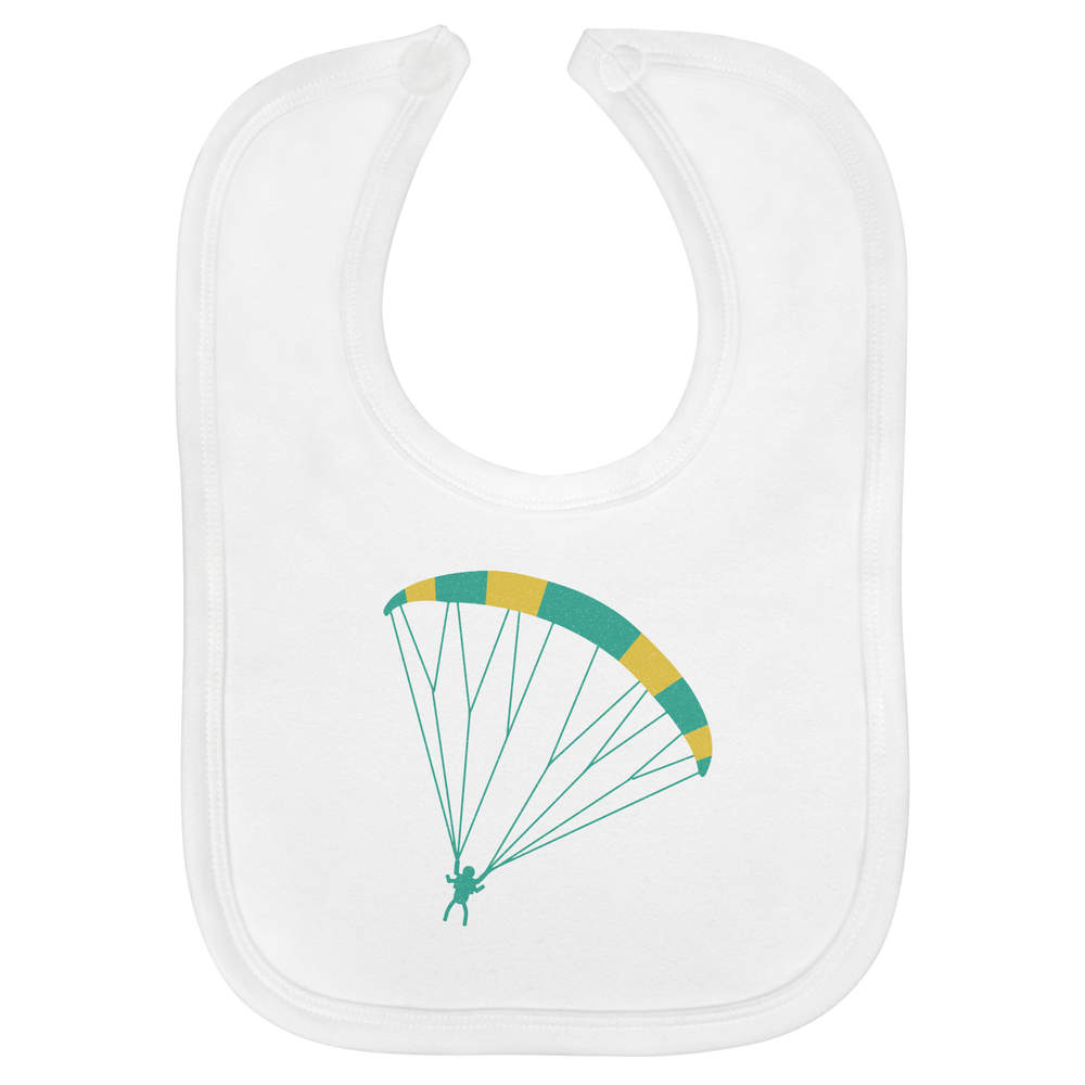 'Skydiver with Colorful Parachute' Soft Cotton Baby Bib (BI00070803)