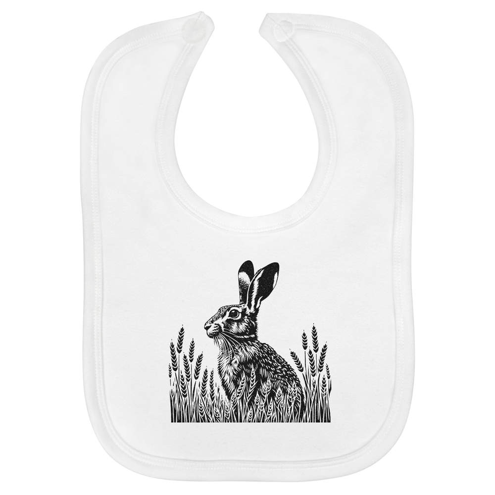 'Hare In Wheat Field' Soft Cotton Baby Bib (BI00071403)