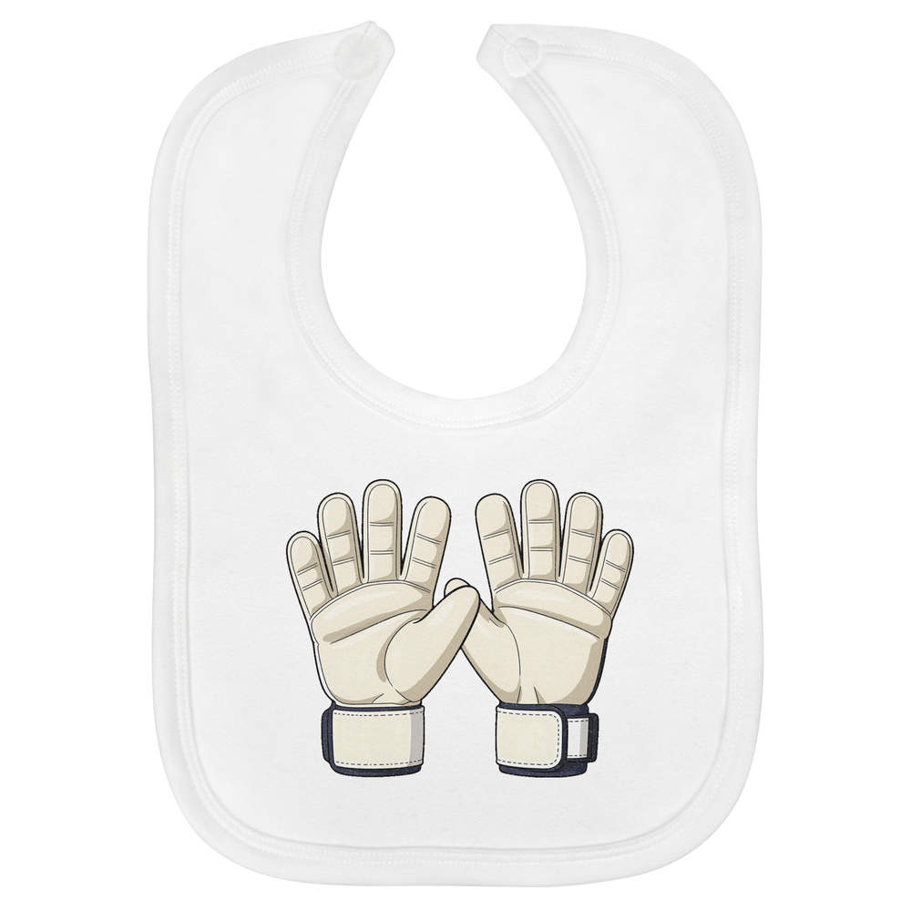 'Goalkeeper Gloves' Soft Cotton Baby Bib (BI00071964)