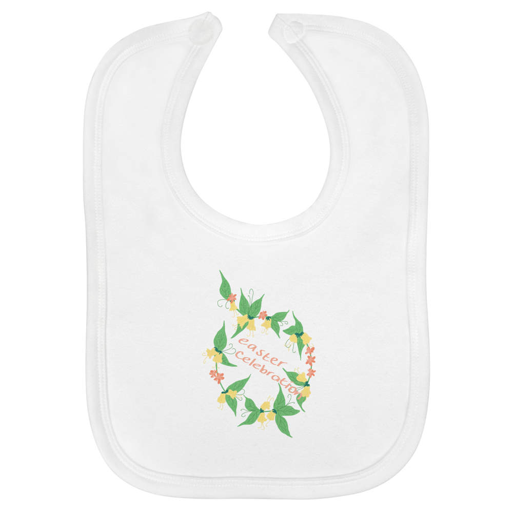 'Easter Family & Friends' Soft Cotton Baby Bib - White - Feeding / Dribble Bib for Newborns, Infants and Baby Gifts (BI00072080)