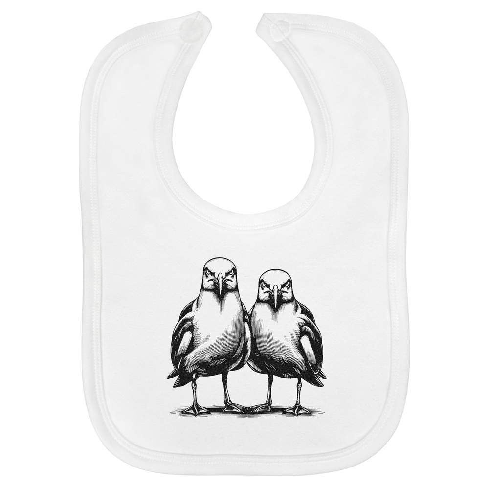 'Angry Seagulls' Soft Cotton Baby Bib (BI00073359)