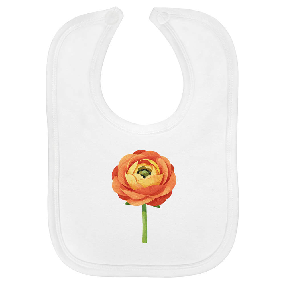 'Ranunculus Flower' Soft Cotton Baby Bib (BI00073673)