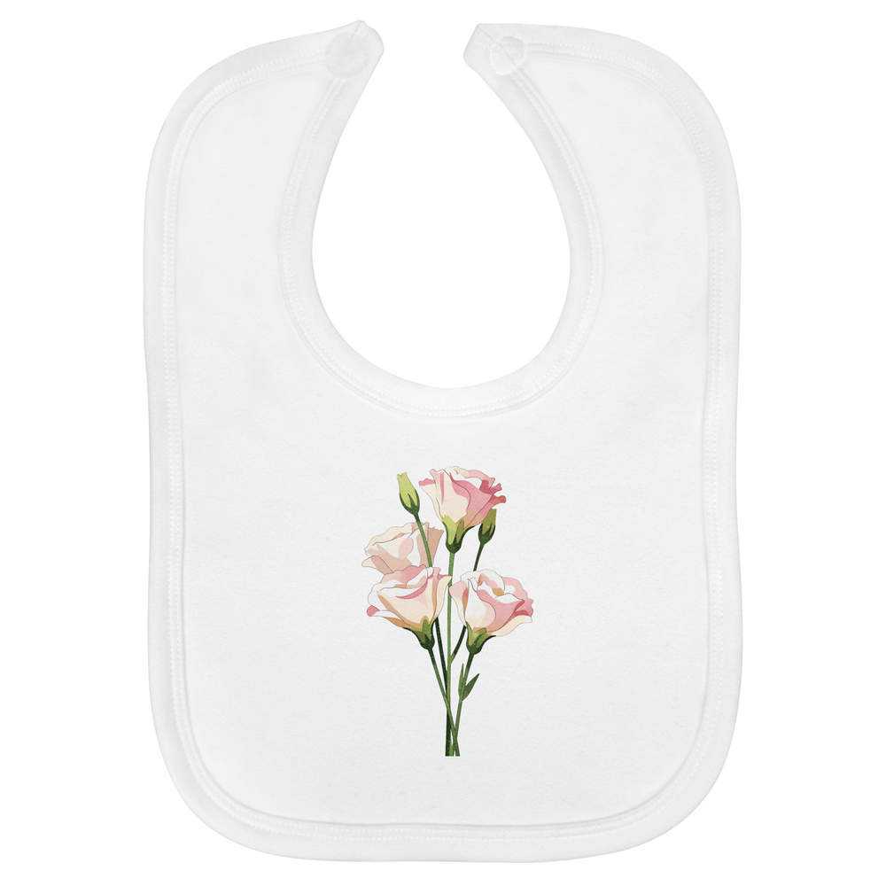 'Lisianthus Flower' Soft Cotton Baby Bib (BI00073679)