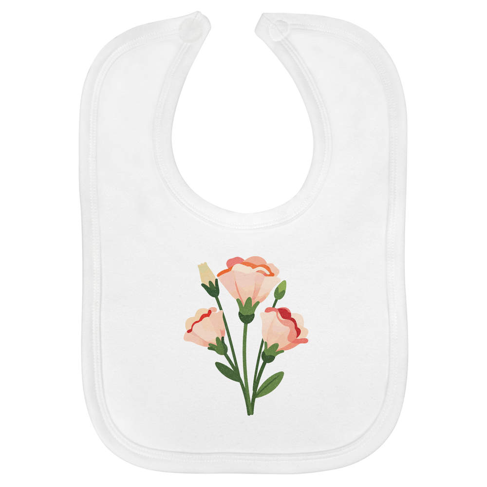 'Lisianthus Flower' Soft Cotton Baby Bib (BI00073680)