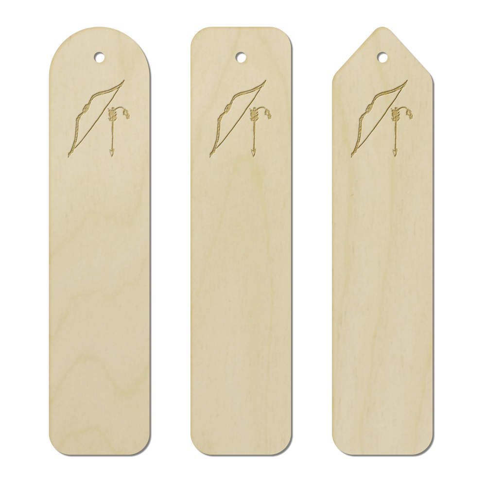 3 x 'Bow & Arrow' Birch Bookmarks (BK00003567)