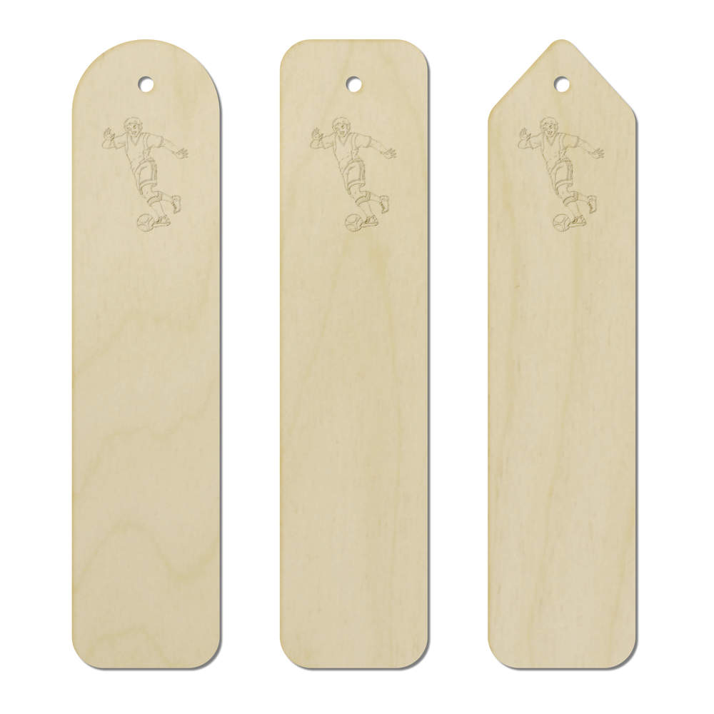 3 x 'Football Player' Birch Bookmarks (BK00008976)