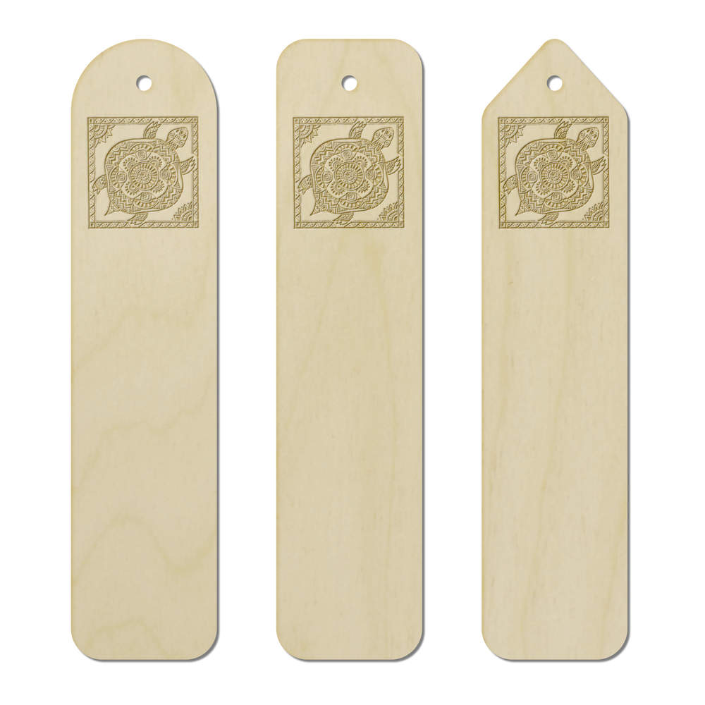 3 x 'Tribal Turtle' Birch Bookmarks (BK00012838)
