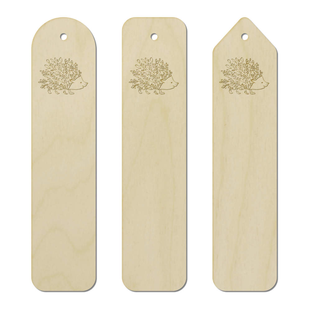 3 x 'Floral Hedgehog' Birch Bookmarks (BK00014308)