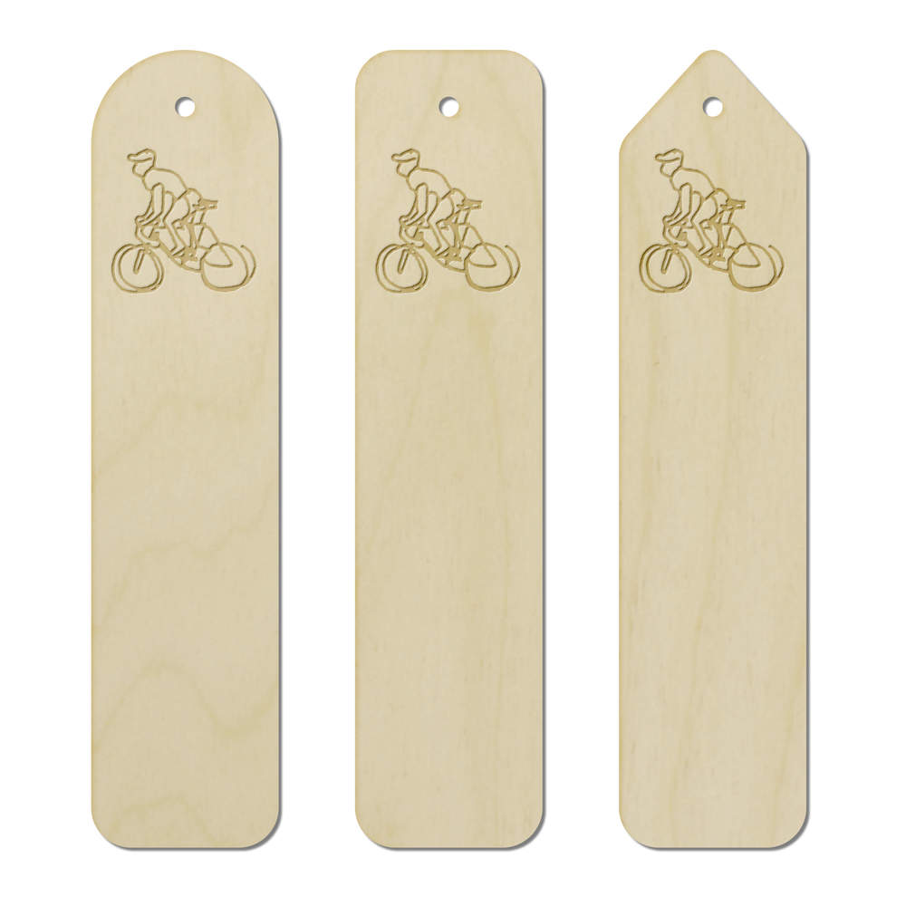 3 x 'Cyclist' Birch Bookmarks (BK00018382)