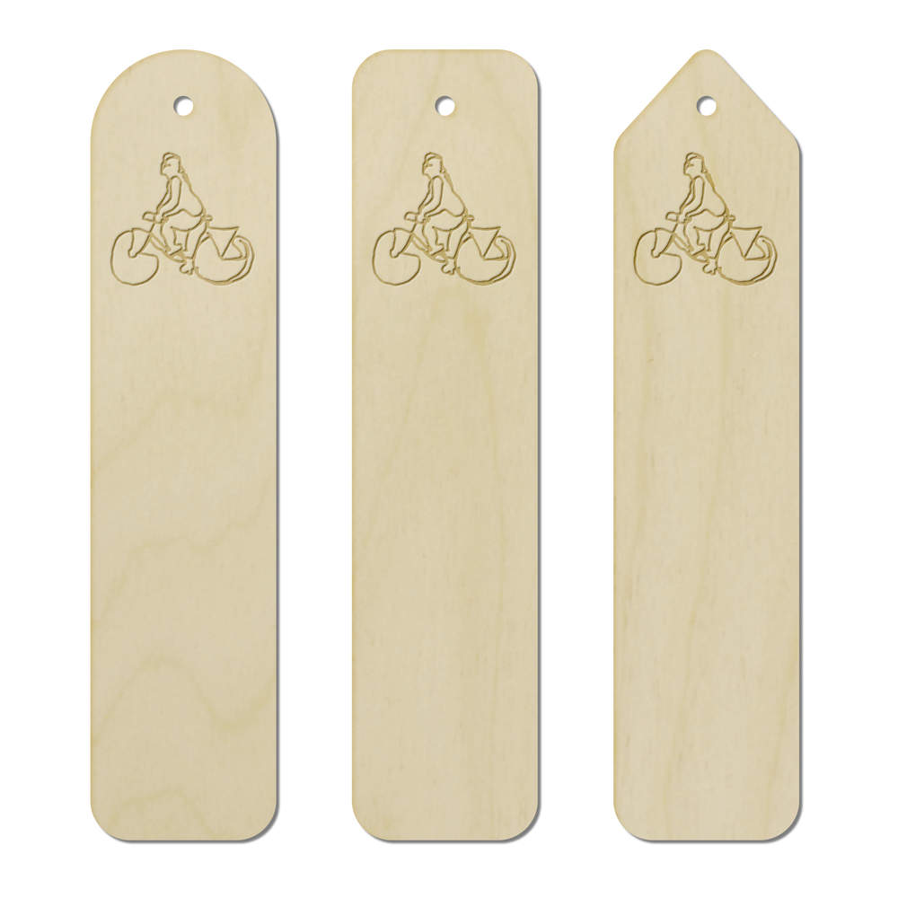 3 x 'Cyclist' Birch Bookmarks (BK00018383)