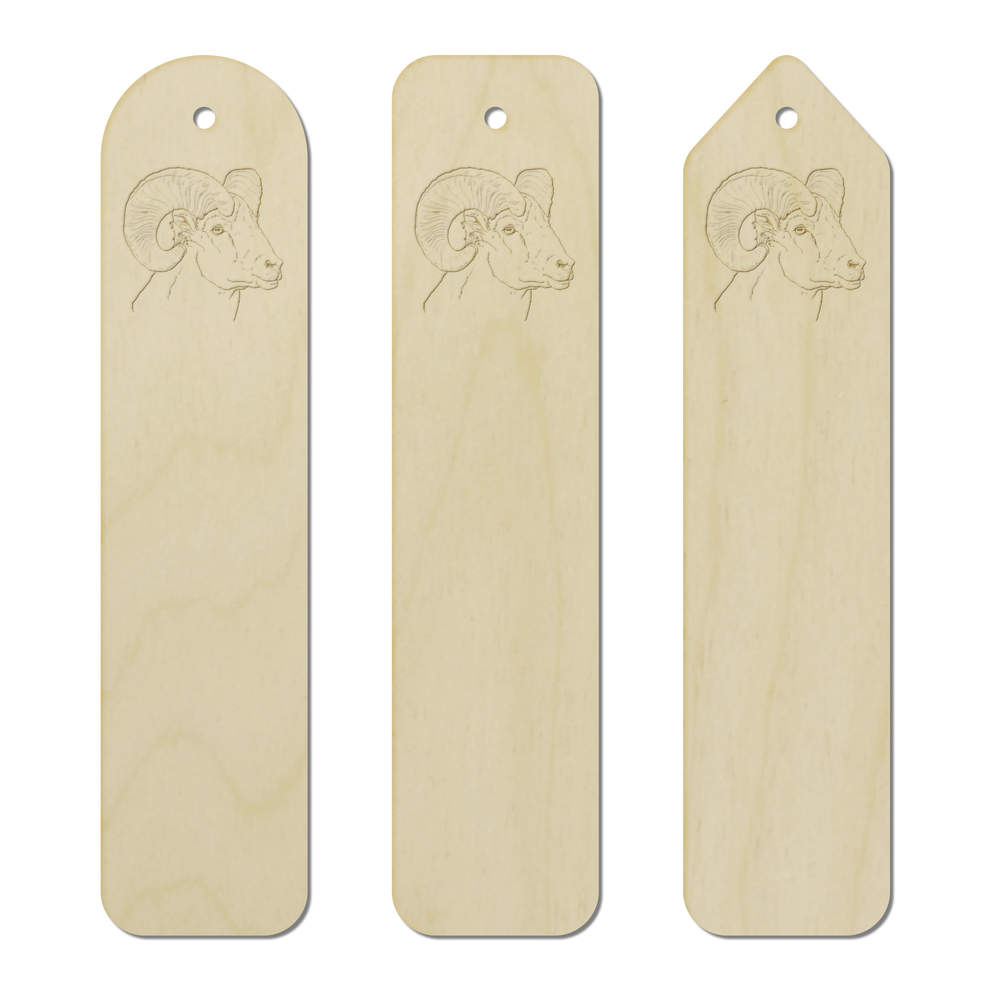 3 x 'Ram Head' Birch Bookmarks (BK00022530)
