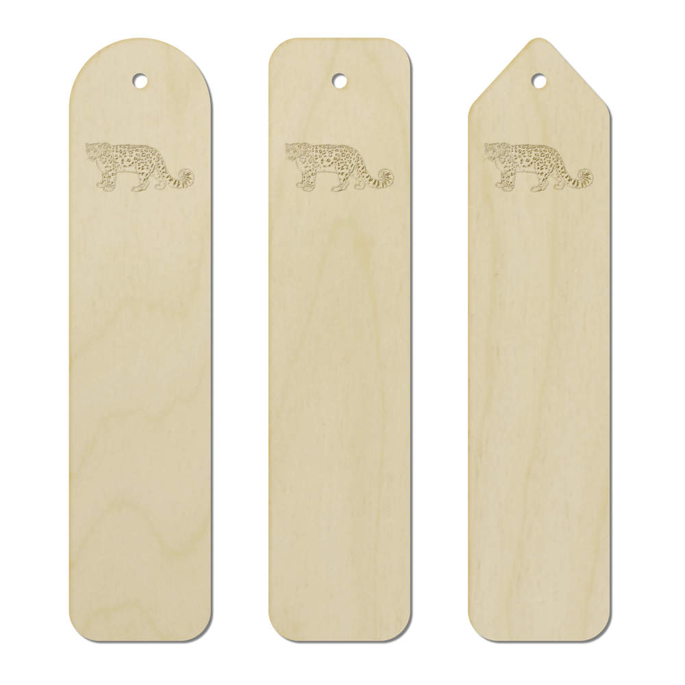 3 x 'Snow Leopard' Birch Bookmarks (BK00022591)