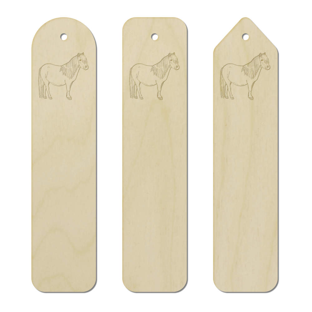 3 x 'Shetland Pony' Birch Bookmarks (BK00023124)