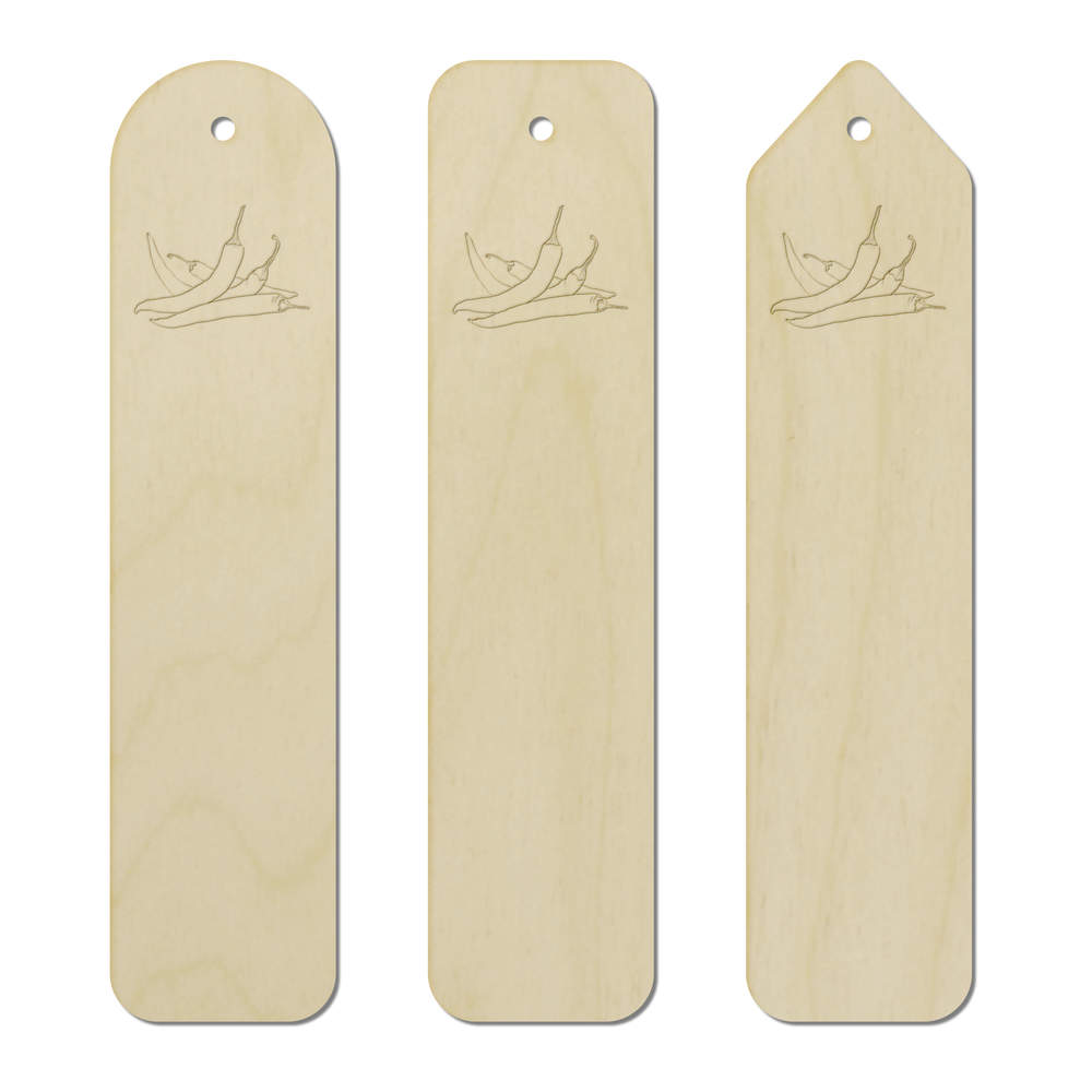 3 x 'Chili Peppers' Birch Bookmarks (BK00023479)