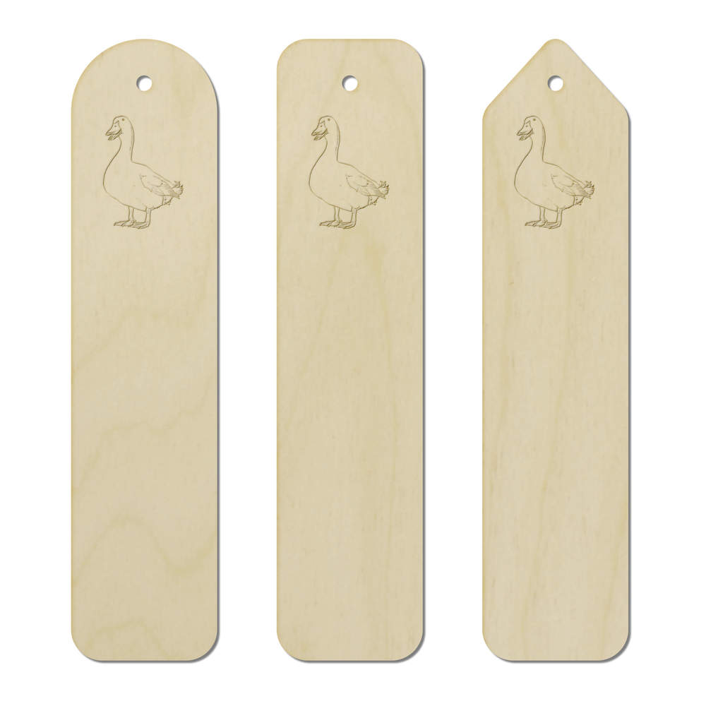 3 x 'Happy Duck' Birch Bookmarks (BK00023716)