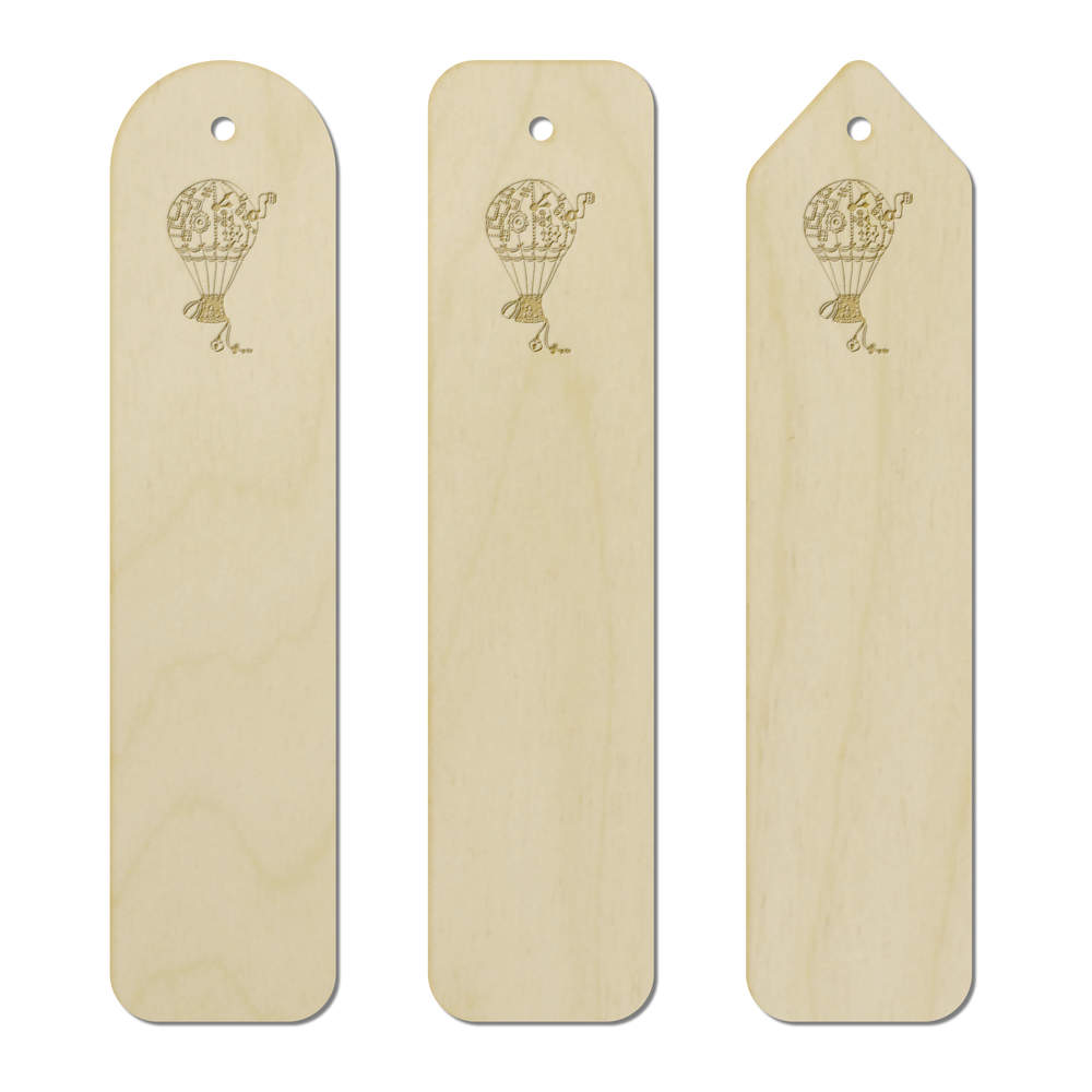 3 x 'Steampunk Hot Air Balloon' Birch Bookmarks (BK00025536)