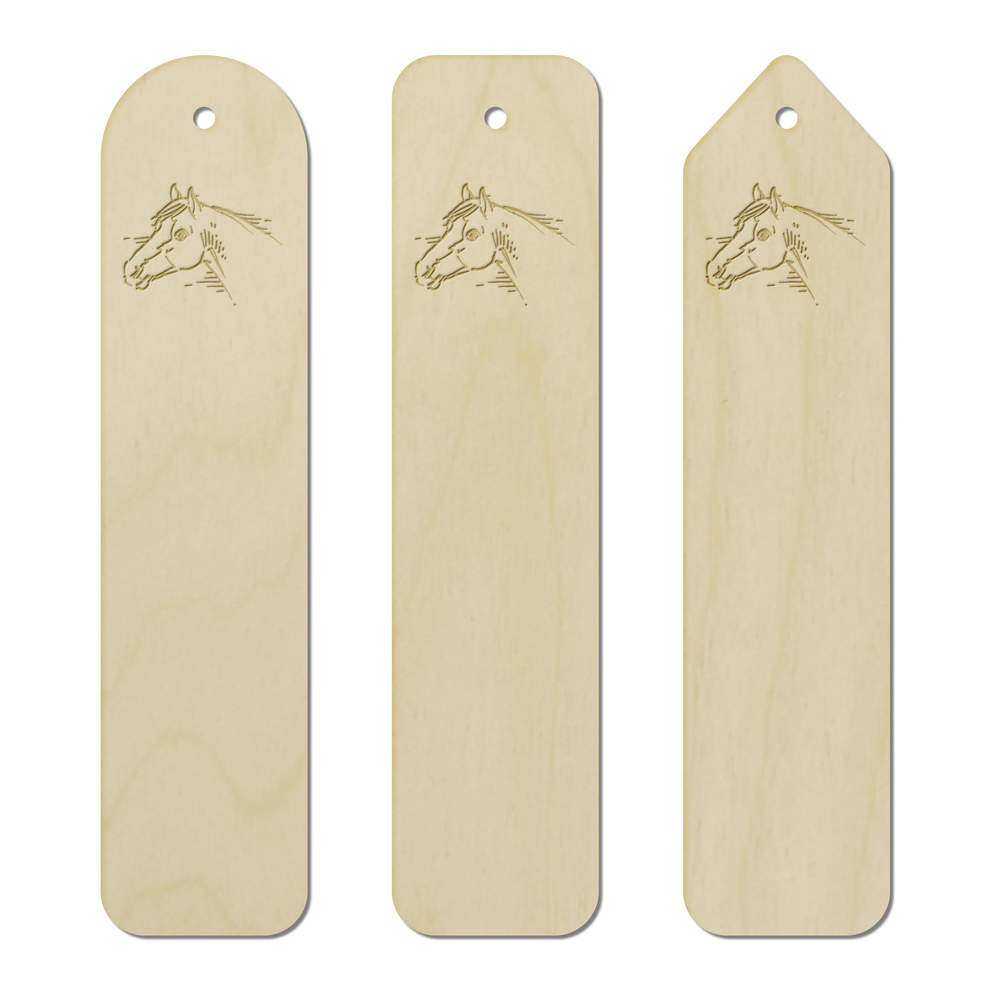 3 x 'Horse Head' Birch Bookmarks (BK00026068)