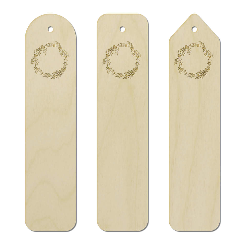 3 x 'Christmas Wreath' Birch Bookmarks (BK00026115)